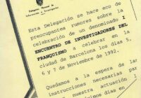 Cartel I Encuentro Investigadores Franquismo (Barcelona, 1992)